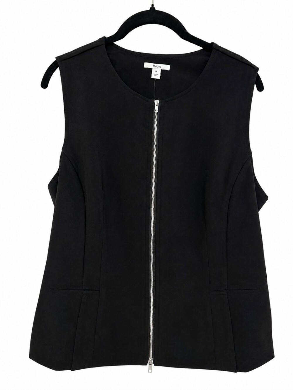 NWT- Bar III Black Sleeveless Zip-Front Vest